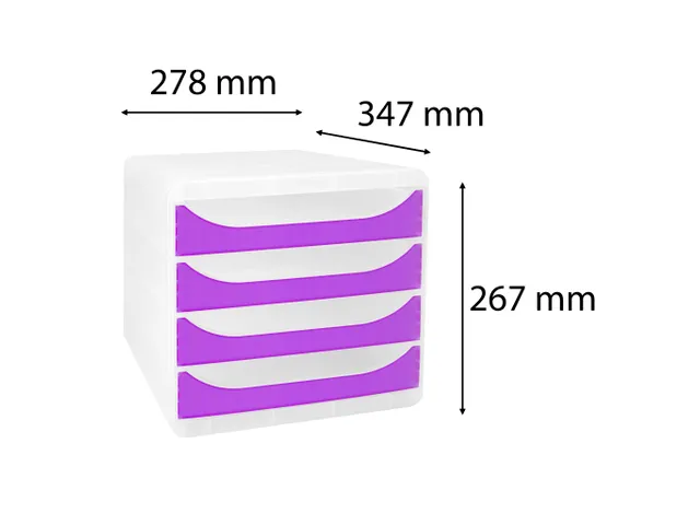 Ladenbox A4+ 4 Laden BIG-BOX Chromaline Transparant paars