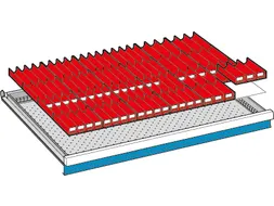 Indelingsmateriaal vanaf front H 50mm 24verdeelgootjes/40gootverdelers