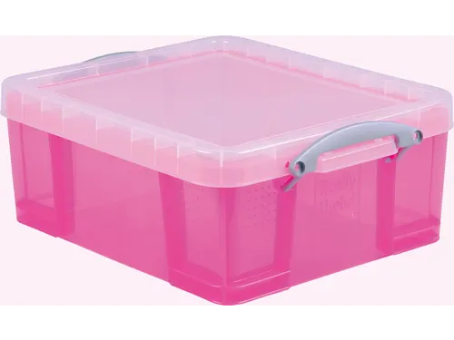 opbergdoos 18 liter XL transparant roze