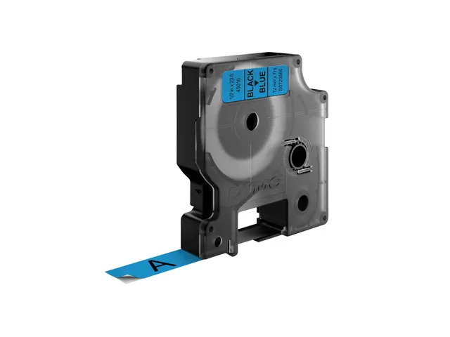 Labeltape Dymo 45016 D1 S720560 12mmx7m zwart op blauw
