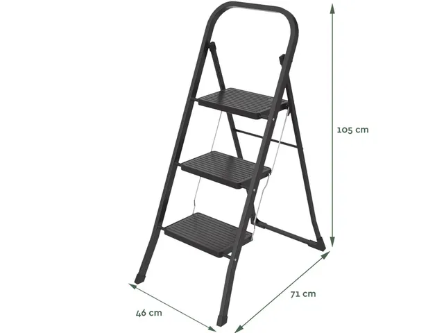 Huishoudtrap BRASQ 3 treden SL300 zwart