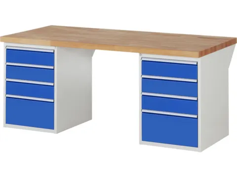 werkbank,HxBxD 890x2000x900mm,beukblad,draagverm. 750kg,2containers