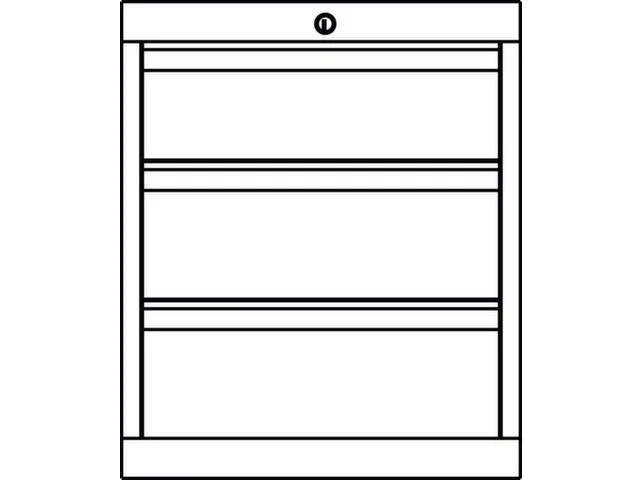 Ladenkast HxBxD 600x500x600mm 3 Laden Ral7035