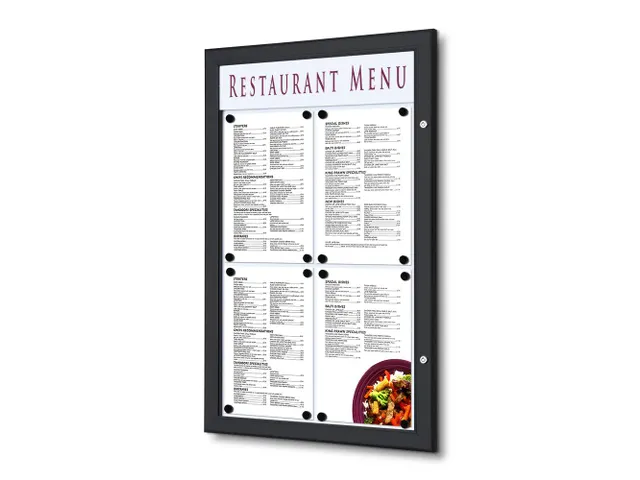 Outdoor Menubord et Logo Paneel 4xA4 Staand Zwart