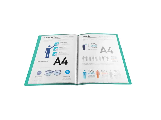 Protège-documents couverture carte semi rigide Teksto 40 vues - A4 -