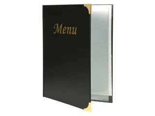 Menukaart Securit a4 4 tas zwart lederlook - 1