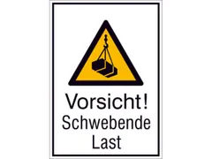 waarschuwings-combibord,v. binnen/buiten,Pas op! Hangende last