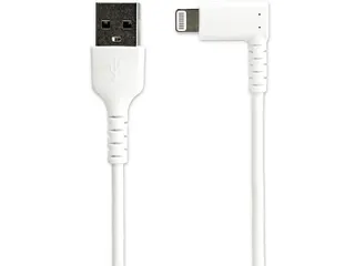 1 Meter gehoekte Lightning naar USB kabel Apple Wit Aramide - 2