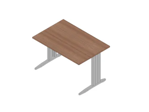 bureau,HxBxD 730x1200x800mm,blad canaletto-hout,C-voet aluminium