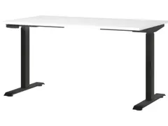 Elektrisch ihv bureau,HxBxD 720-1200x1400x800mm,blad wit,C-voet zwart