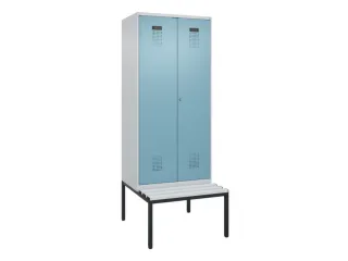 PBM-locker met bank,HxBxD 2120x800x815mm,2vak,vak B 400mm - 2