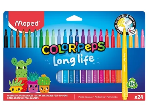 Feutre de coloriage Maped Color’Peps Long Life 2.0 set 24 pièces as