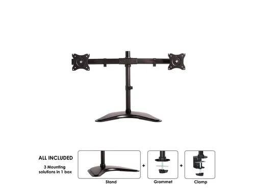 Neomounts Monitorarm 2 Schermen 27inch Zwart Nm-d335dblack