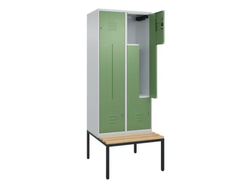 Z-garderobekast,HxBxD 2120x800x815mm,4vak,vak B 400mm,cil.-slot