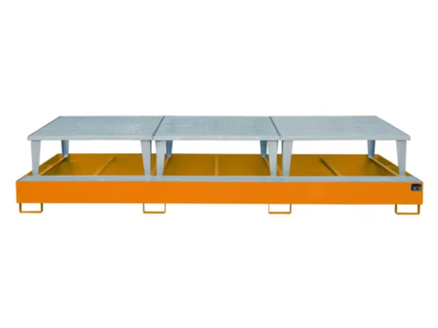 opvangbak,v. 3xIBC,opvangvol. 1000l,HxBxD 780x3850x1460mm