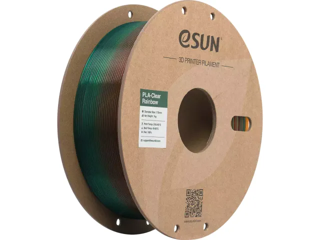 eSUN 3D printer Filament PLA-Clear 1,75mm Transparant Rainbow 1kg