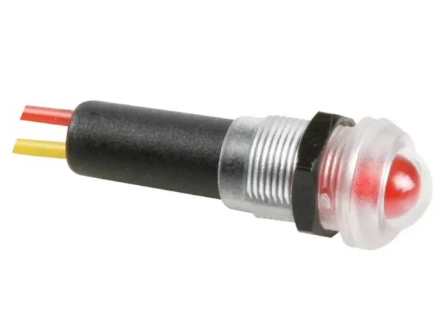 Waterbestendige Led Lamp 12V Rood Knipperend - Zwarte Behuizing