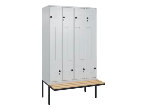 Z-garderobekast,HxBxD 2120x1200x815mm,8vak,vak B 300mm,draaigrendel