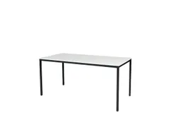 Domino Basic Tafel Vaste Hoogte 1600x800mm Wit 25mm Zwart 4-Poots