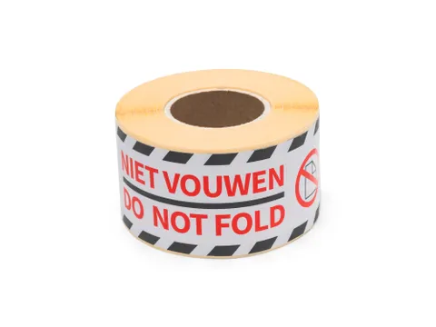 Verpakkingsetiketten 46x125mm Op Rol Do Not Fold 250 Stuks