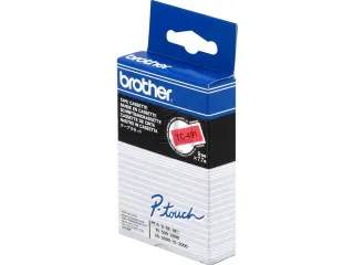 Lettertape Brother P-Touch Tc-491 9Mm Zwart Op Rood - 1