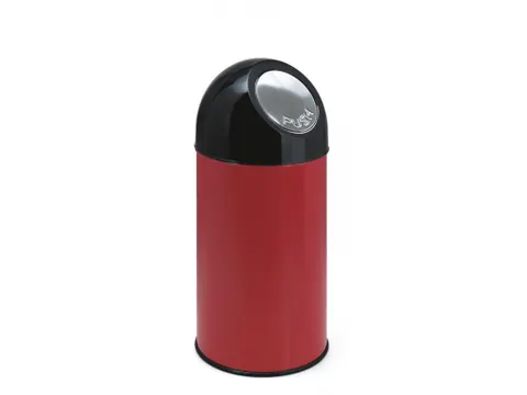 Poubelle à ouverture Push sans liner 40 litres rouge/noir