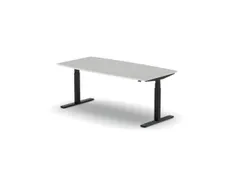 Elektrisch ihv Vergadertafel Vatvorm 1800x800mm Zwart+ Lichtgrijs Blad