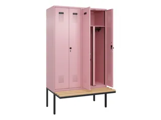 PBM-locker met bank,HxBxD 2120x1200x815mm,4vak,vak B 300mm - 1