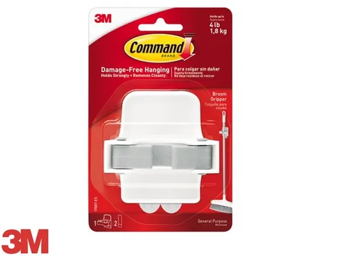 Bezemhouder Command inclusief bevestigingsstrip wit