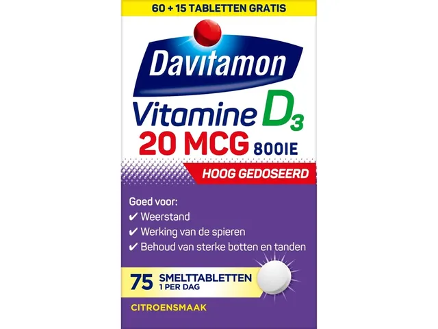 Vitamine D Davitamon Forte 75 smelttabletten