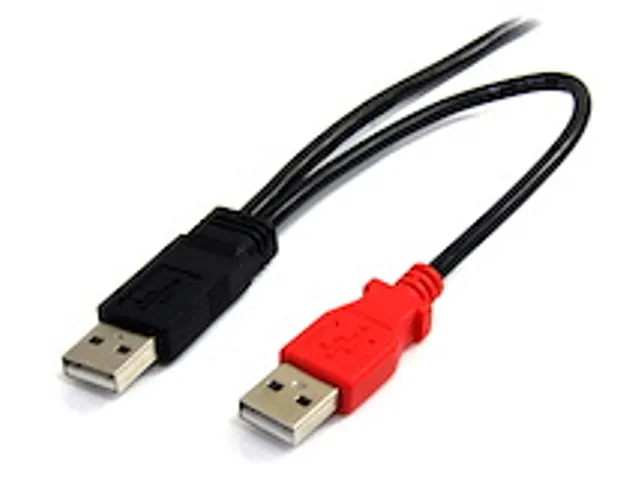 1,8 m USB Y-kabel voor externe harde schijf USB A naar mini B