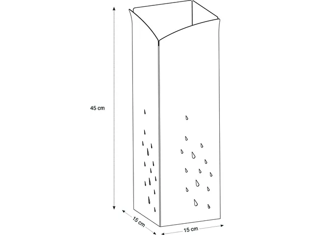 Metalen Paraplubak Wit 15 X 15 X 45 Cm