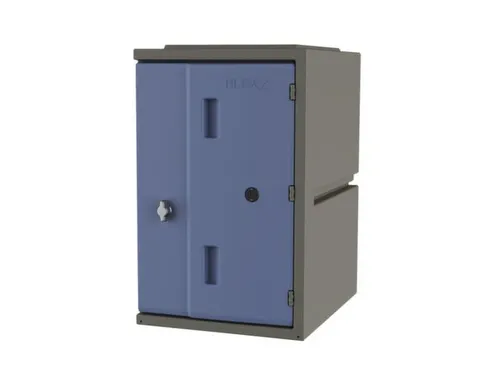 Kunststof locker,HxBxD 610x385x470mm,1vakken,draaigrendel,romp grijs