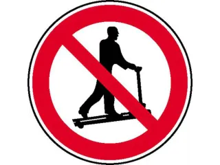 verbodsbord,Met vorkhefwagen rijden verboden,PVC,Ø 50mm - 1