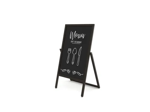 Krijtstoepbord Houten A-Bord Flip 55x105cm Zwart