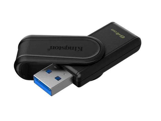 64GB Portable USB 3.2 Gen 1 DataTraveler Exodia S (Black/Black)