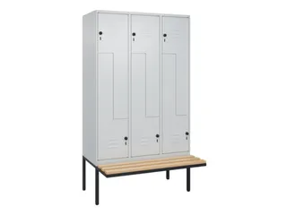 Z-garderobekast,HxBxD 2120x1200x815mm,6vak,vak B 400mm,draaigrendel - 1