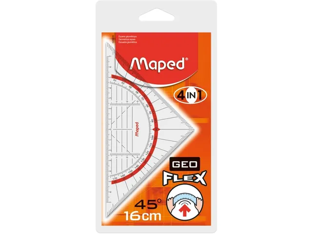 Geodriehoek Maped 028600 16cm Flexibel Transparant