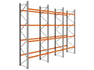 palletstelling,basis+2xaanbouw,HxBxD 4620x5875x1100mm,vakl. 3000kg - 1