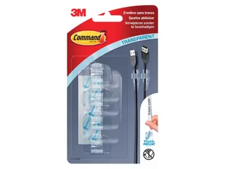 Kabelklem Command rond incl bevestigingsstrips transparant 4 stuks - 2