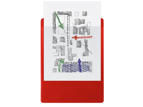 Klemplaat met instee khoes PP A4 rood