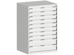 ladekast HxBxD 1200x800x650mm 10laden RAL7035 front RAL7035