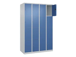 lockerkast,HxBxD 1850x1200x500mm,4x4vakken,vak B 300mm,cil.-slot - 1