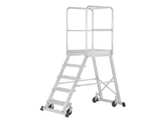 bordestrap,bordes H 1,46m,6treden,aluminium,wielen