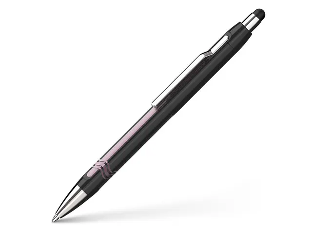 Stylo Bille Schneider Epsilon Touch encre bleue corps noir/rose