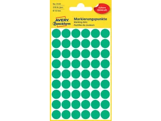 Etiket Avery Zweckform 3143 Rond Ø12mm Groen 270 Stuks - 3