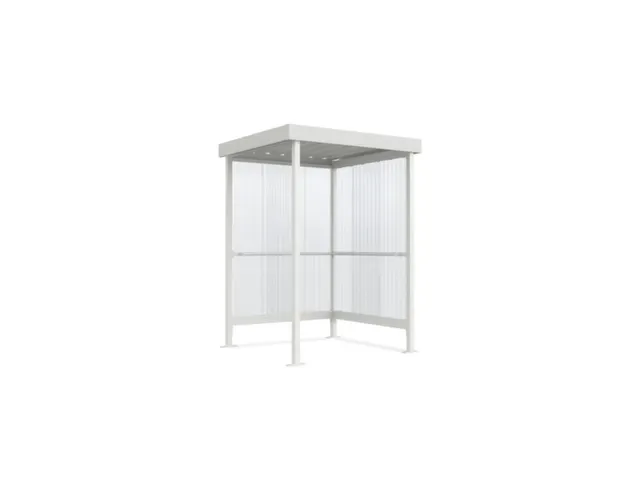 rokersoverkapping,HxBxD 2360x1720x1580mm,wanden gegolfd polycarbonaat