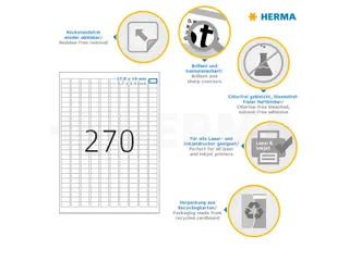 HERMA 10000 Verwijderbare etiketten A4 17,8x10mm Wit 6750 stuks - 4