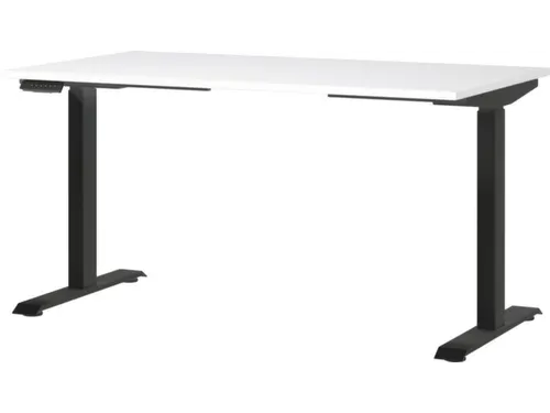 Elektrisch ihv bureau,HxBxD 720-1200x1400x800mm,blad wit,C-voet zwart