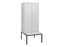locker met bank,HxBxD 1950x800x815mm,2vak,vak B 400mm,cil.-slot